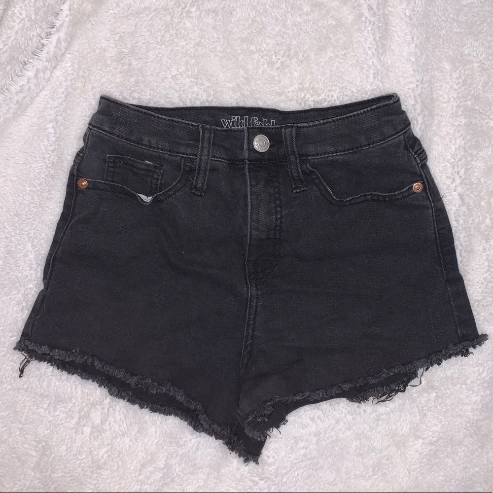 Black High Rise Jean Shorts (Wild Fable)